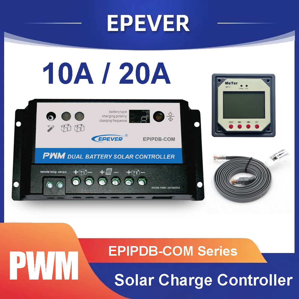 Pwm Charge Controller - EPever 20A 10A Dual Battery Solar